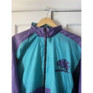 Mac Tools Racing Jacket Vintage Swingster Windbreaker Teal Purple Black Medium/L
